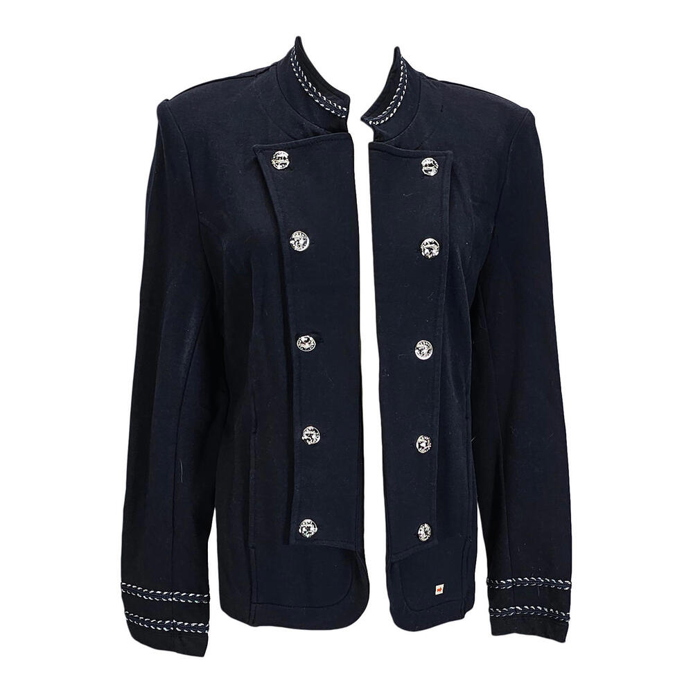 Tommy Hilfiger Chic Black Utility Jacket with Fancy Buttons/L